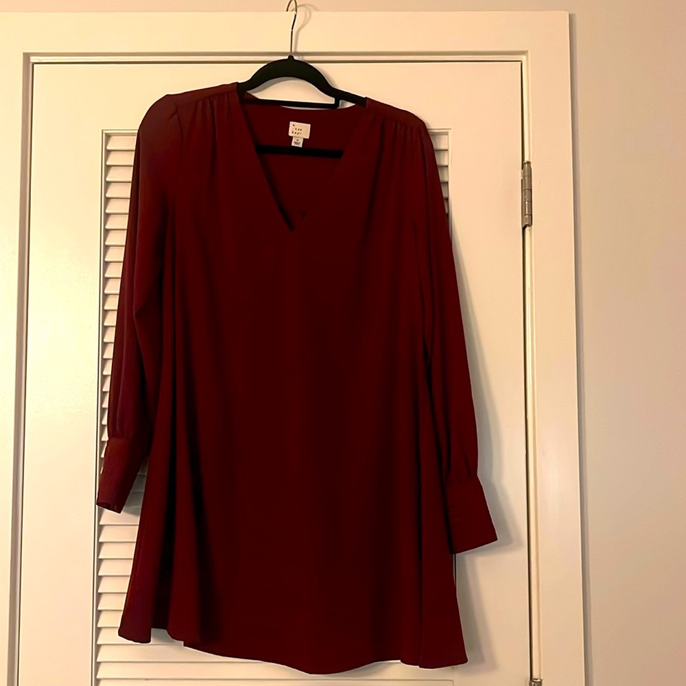 Red Long Sleeve Small Dress